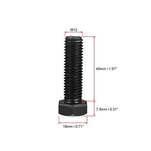 Tornillo hexagonal M16 de rosca izquierda uxcell con acero al carbono de alta resistencia 3