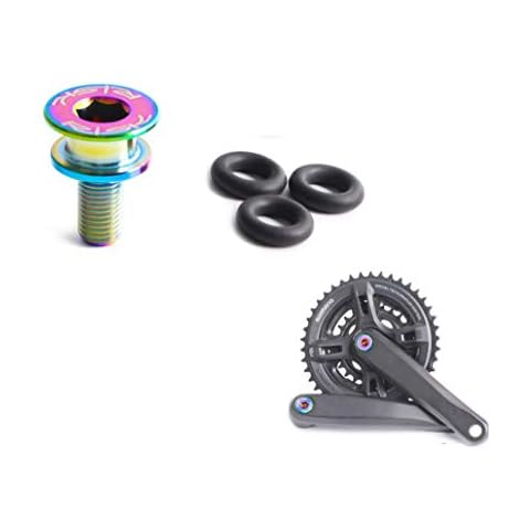 Juscycling Titanium Alloy Hex Head Crank Arm Bolts Caps with O-Rings 8mm x 15mm, Color Options to Bike Personalization, Pack of 2 (Oil Slick) Cover