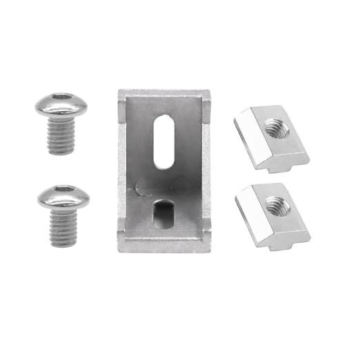 Image of 24pcs 3030 Aluminum Extrusion Corner Bracket Silver 3030 Hardware Accessories T-Slot with Screws for 8020 Aluminum Profile 3D Printer Accessories