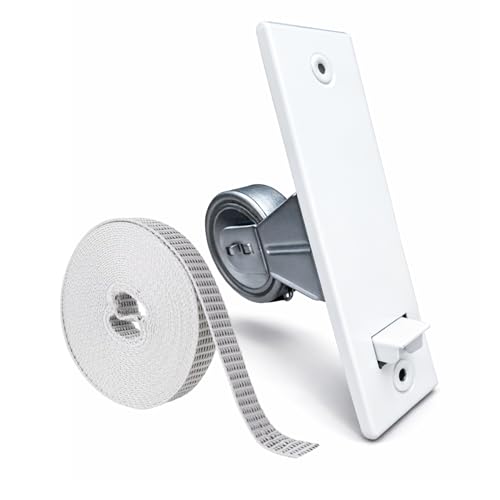 TELKES - Pelle compacte en acier pour volets roulants | Avant ou garniture extra fine | Système universel résistant à encastrer ou à encastrer (avec garniture et rouleau de ruban)