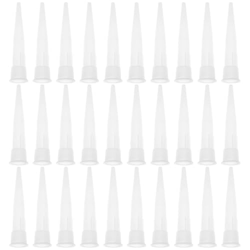 Boquillas de Silicona, Boquilla de Calafateo, Boquillas de Pistola de Silicona, Boquilla Silicona, Aplicador de Boquillas de Silicona para Sellador Adhesivo, Boca de Goma Sin Clavos, 30 Pack
