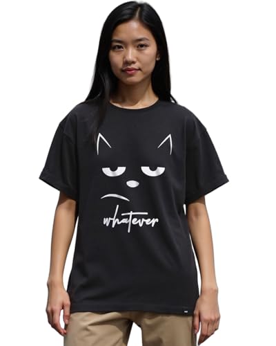 Image of Bewakoof Women's Typography 100% Cotton T-Shirt - Boyfriend Fit, Round Neck, Half Sleeves