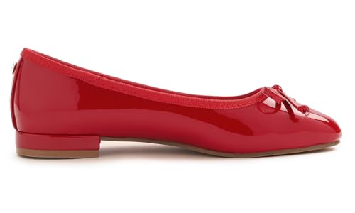 FEVERSOLE Women's Square Toe Low Heel Bow Tie Dress Pump Shoes3