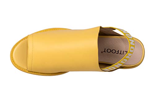 LF5997-3 Comfy Women's Leather Slippers Yellow4