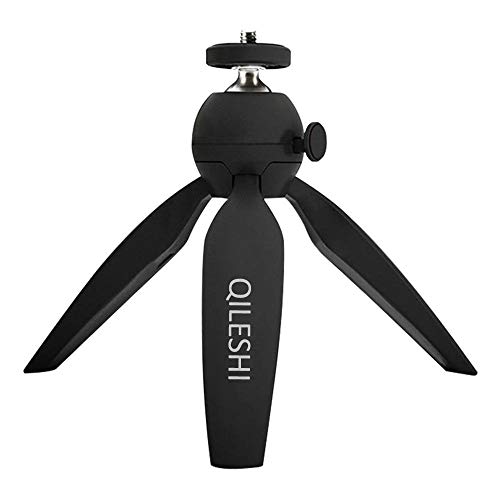 QILESHI Tabletop Camera Tripod, Mini Cell Phone Tripod Stand Portable Desktop Phone Camera Tripod Stand (Black)