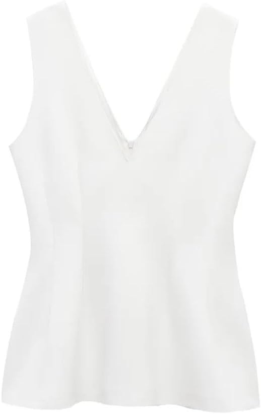 Women's Sleeveless Wide Hem Zippered Sleeveless Tank Top