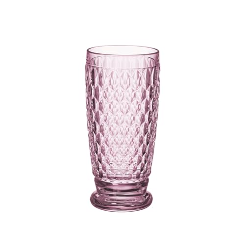Villeroy & Boch Boston Coloured Bicchiere Birra, Vetro Cristallo, Rosa, 16.2 x 16.5 x 17 cm
