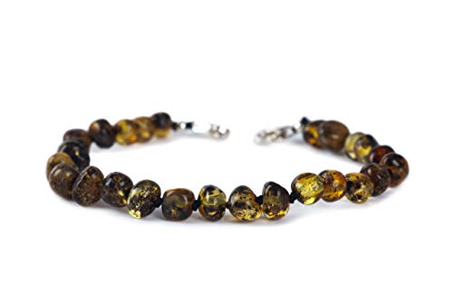 Bracelet en ambre bébé ajustable Baby J's multicolore noué