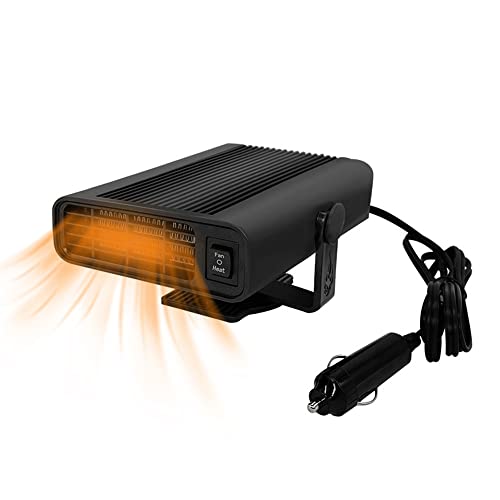 Gobesty Auto Heizlüfter 12V, 150W Mobile Auto Heizung Zigarettenanzünder, 360° Einstellbar Auto Heizung Kühlventilator 2-in-1 Auto Warmluftgebläse Elektrisch Fan Windschutzscheibe Defroster Demister