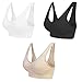 BOOLAVARD ® Comfort BH - Seamless - Bustier BH - Freizeit und Sport BH , Sporttop, Nahtlos, Form Bustier Top ohne Bügel, Ahh Bra Wohlfühl-BH BH Microfaser Figur (L: 96-101cm (75C-85A), Weiß Schwarz und Hautfarben)