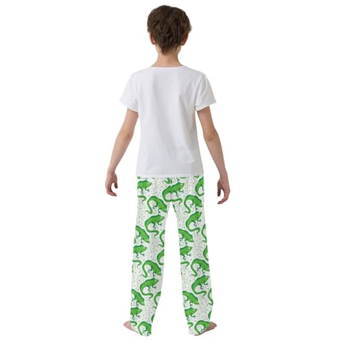 ZZXXB Iguana Boys Long Pants Soft Trousers Elastic Waist Kids Lounge Bottoms with Pockets S-XL3