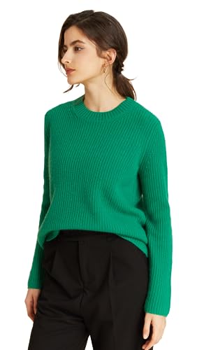 Image of EURKEA Women's Cashmere Blend Crewneck Sweater Soft Warm Winter Pullover | Cashmere Blend, Breathable, Non-itchy, Classic Crewneck, Regular Fit, Office, Weekend, Travel