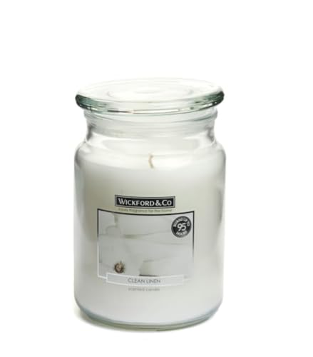 Wickford & Co Bougie en pot en lin propre Idéal pour anniversaire, fête des mères, Saint-Valentin ou cadeau allglazz