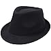 Simplicity Indiana Men's Adult Deluxe Structured Fedora Hat, 3435_Black