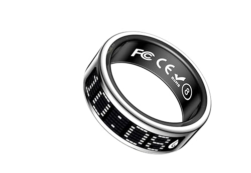 Image of Smart Ring Pro | Buy Sizing Kit First | Caller Notifications & Vibration Alerts | Built-in LED Display | Sleep Tracker, Heart Rate, HRV & SpO₂ | Sports Modes | Gesture Control | Silver | Size 11