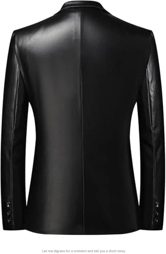 Men's Classic Black Leather Suit Jacket Business Casual Loose Fit Formal PU Coat Work Party Attire2