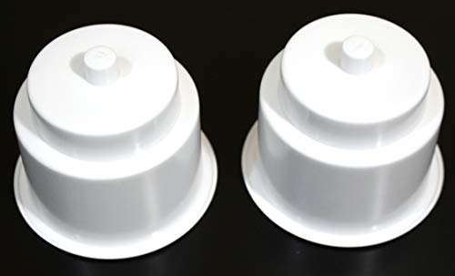 Portavasos plástico blanco universal 3 5/8 pulgadas con orificio de drenaje miniatura 1