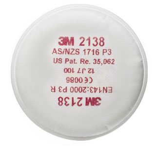 3 M 2138 P3 orgánico/antipolvo filtros 20 unidades
