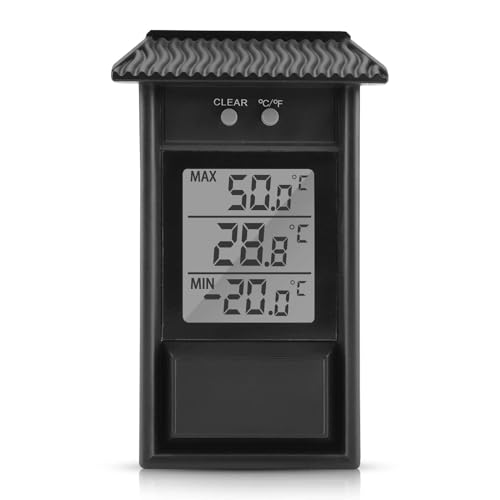 Innen Aussen Digital Thermometer, Gewächshaus Thermometer, Gartenthermometer Außenthermometer Fenster, Temperaturüberwachung Und Luftfeuchtigkeit...