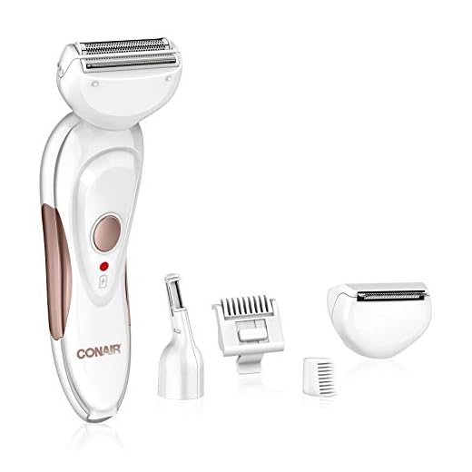 Conair Remoção de pelos faciais e corporais multifuncionais para mulheres, aparador e barbeador elétrico sem fio, perfeito para rosto, orelha/nariz, sobrancelhas, pernas e linhas de biquíni