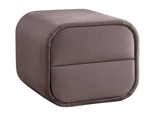 Vente-unique - Table de Chevet – 2 tiroirs – Velours – Taupe – VENALORA