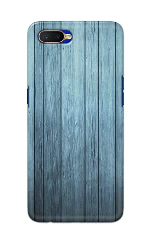 Image of Printed Hard Back Cover Case for Oppo K1 Back Cover (Wooden Blue) -1302
