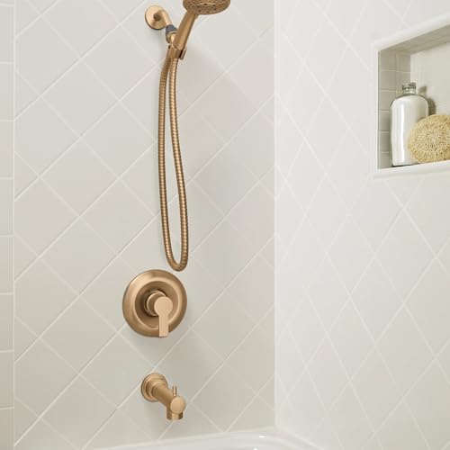 Moen 82618BZG Meena Single-Handle Tub and Shower Faucet with Handshower, Valve Included, Bronzed Gold, Pressure-Balancing Shower System by Moen - Image 8
