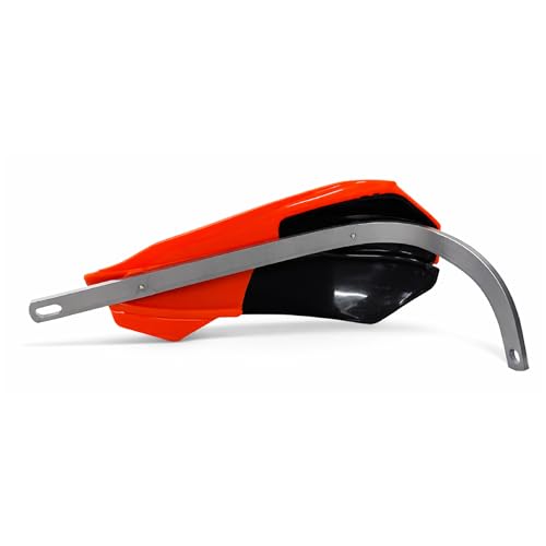Image of Universal Motorcycle Hand Guard Wind Protector | Durable ABS Handguards for All Bikes Model (Black /Orange)
