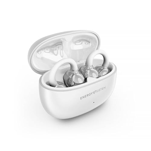 Energy Sistem Chicpods - Auriculares Bluetooth inalámbricos Open Sound - 23H batería, cancelación de Ruido en Llamadas, IPX4 Resistentes al Agua, cómodos y Flexibles (Blanco)
