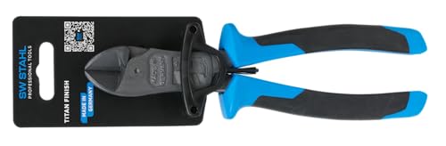 SW-Stahl 40546SB - Taglierina laterale a leva da 200 mm, con manico a 2 K, pinza da taglio temprata induttiva per filo di acciaio, elevata potenza di taglio, robusta, temprata ad olio