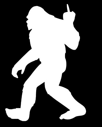 Legacy Innovations Bigfoot Giving The Finger Funny LLI | Decal Vinyl Sticker | Cars Trucks Vans Walls Laptop | White | 5.5 x 3.8 in | LLI1756