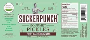 Sucker Punch Spicy Garlic Original Pickles 24 oz. (6 count)