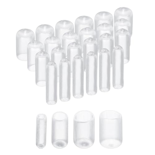 Image of uxcell 40pcs Round Rubber End Caps 1 /8 inch 1 /4 inch 3 /8 inch 1 /2 inch Clear Vinyl Cover Screw Thread Protectors Assortment Kit(3mm 6mm 9mm 12mm)