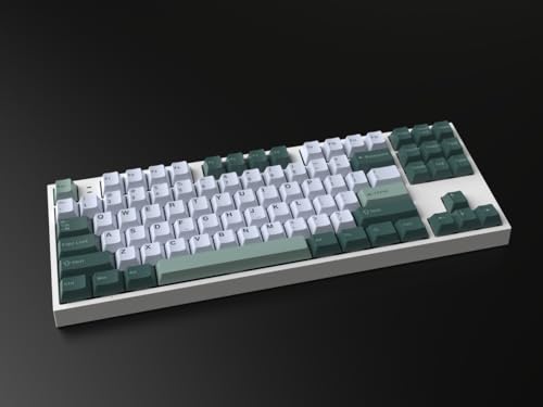 Image of Green Botanical Dye-sub Keycaps, 163 Keys Cherry Profile, Double Shot Keycaps Set, Custom Key caps for MX Switches Mechanical Keyboard(Botanical)