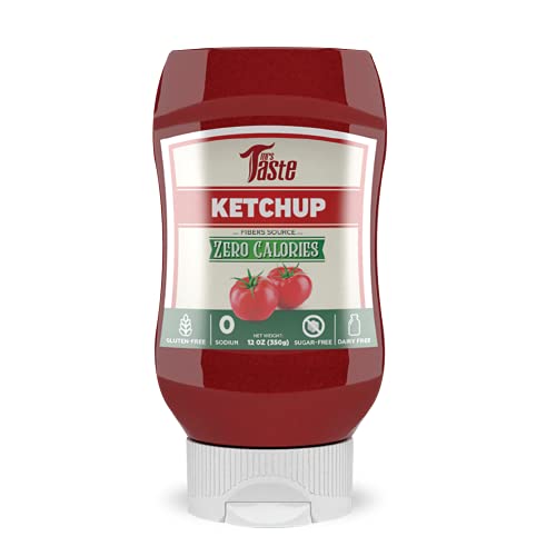 Mrs Taste Sugar Free Ketchup, Zero Calories, Zero Sodium, Zero Sugar, High Fiber, Keto Friendly, Paleo Friendly, Condiments and Sauces (12 oz, Ketchup)