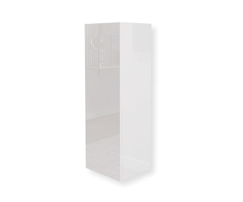 HAJDUK FURNITURE Hochglanz Weiß Hochschrank B: 35 cm H:105 cm, Moderner Hängeschrank, Push to Open Wohnzimmerschrank - Wohnzimmer Möbel Hängend - Korpus und Fronten in Hochglanz HAJDUK FURNITURE Hochglanz Weiß Hochschrank B: 35 cm H:105 cm, Moderner Hängeschrank, Push to Open Wohnzimmerschrank - Wohnzimmer Möbel Hängend - Korpus und Fronten in Hochglanz