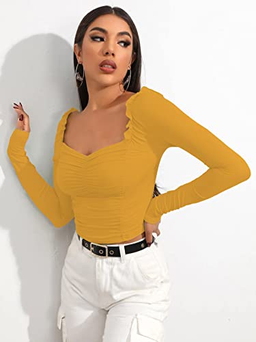 Image of Shasmi Women's Shirt | Sweat Heart Neck | Full Sleeve | Regular Fit | Elegant Design Stylish & Comfortable | All-Day Comfort | Perfect for Formal, Casual (Tank Top)