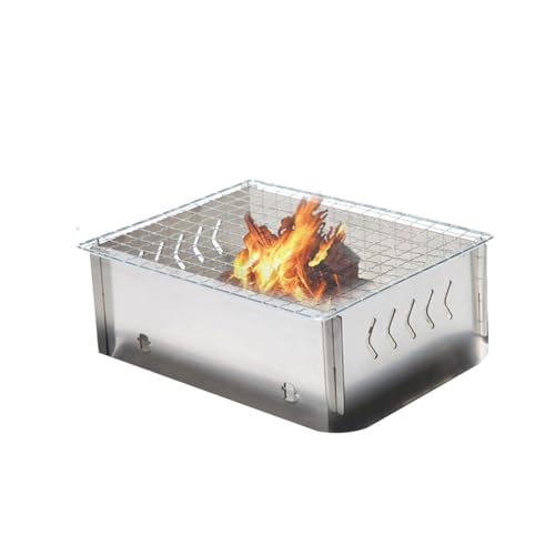 Parrilla para barbacoa, Barbacoa portátil para camping, Parrilla para barbacoa, Parrilla plegable de acero inoxidable - Parrilla para barbacoa multiusos | Parrilla de barbacoa resistente al calor