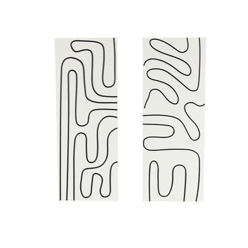 Deco 79 Wood Geometric Decorative Wall Art Canvas Wall Art Set with Black Accents, Set of 2 Art 12" W, 32" H, White by DECO SEVENTY-NINE - Used condition - US$13.04