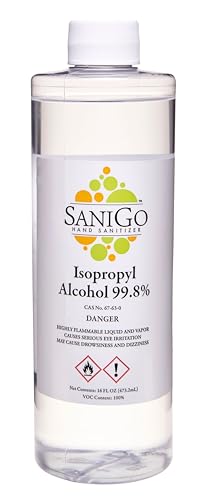 Sanigo 99% Isopropyl Alcohol for Technical Use, Unscented, 16 Fl Oz