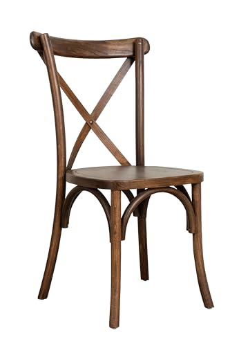 Biscottini Vintage Küchenstuhl aus Eschenholz, L42 x PR43 x H88 – Esszimmerstühle – Küchenstühle – Esszimmerstühle aus Holz – Wohnzimmerstühle aus Rattan Cross (schwarz/holz)