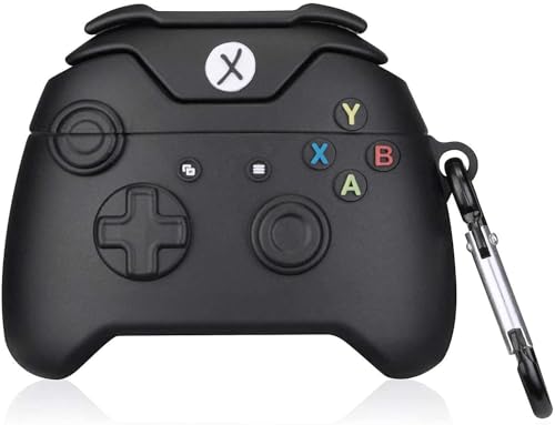 LATALI New Cute 3D Cartoon Design Cases Compatible with Apple Airpods Pro Case Cover, 360° Full-Body Protective Case Shockproof Skin Cover (Xbox Black)