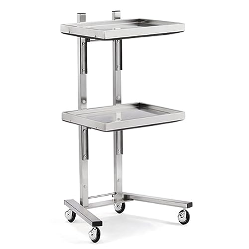 Carrito de salón de acero inoxidable plegable y carrito utilitario con ruedas
