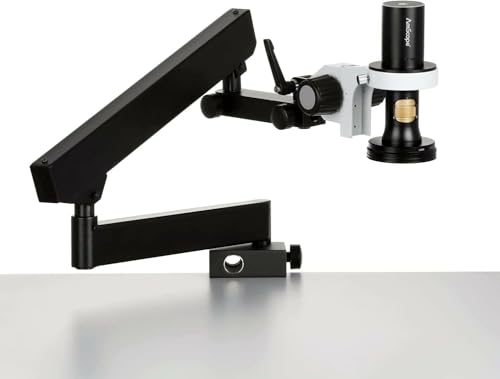 Image of AmScope DM756 Series 8.3MP All-in-One USB Digital Microscope - 0.7X-11.2X Magnification - Includes Articulating Arm & 60-LED Ring-Light