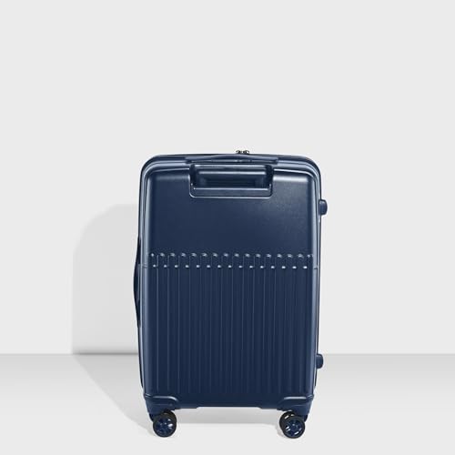 Image of CARLTON Yorkshire Hl | Check-in Trolley Bag, 65 Cm Medium Hardsided Luggage | 8 Wheels, TSA Lock | Polyester | Premium Suitcase for Travel | 5 Year International Warranty | Deep Blue