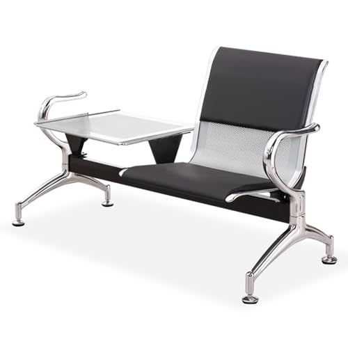 Silla de recepción para bancos con mesa de centro y reposabrazos ergonómicos