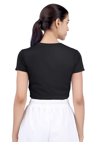 Image of Amazon Brand - INKAST Women Solid Fitted T-Shirt | Active Wear Crop Tops | Casual Sport Wear | Gym | Training | Running | Workout | Crew Neck