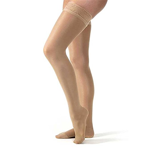 Image of JOBST BSN Medical 121530 Jobst Ultra Sheer Compression Stocking with Closed Toe, Waist High, Medium, 20 mm - 30 mm HG Size, Suntan