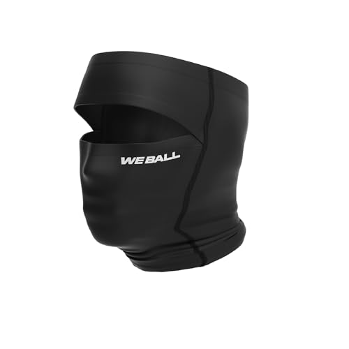 We Ball Sports Máscara de esquí para adultos, con capucha hipercálida, cara completa, ligera, resistente al viento y absorbe la humedad, Negro -, talla unica-L