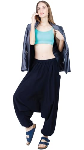 Women's Cotton Harem Pants with Pockets - Casual Elastic Waist Boho Pants, Soft Comfortable Travel & Daily Wear4